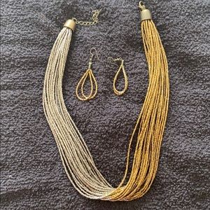Bronze and silver necklace